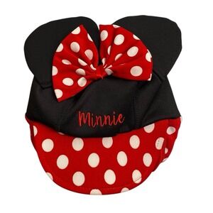 Disney‎ Minnie Mouse Stretch Sun Visor Cap Kids Minnie Bow Hat OSFM 426